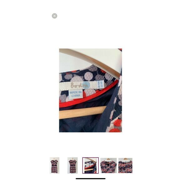 Boden Women’s Size 6 Polka Dot Shift Dress Multicolor Short Sleeve Zip Up - Picture 7 of 7